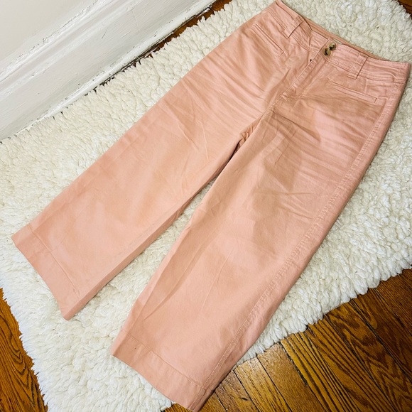 Light Pink Wide Leg Crop Pants - Picture 1 of 3
